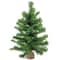 Northlight; 18" Unlit Mini Pine Artificial Christmas Tree in Faux Wood Base; Category:Christmas Tabletop & Accent Trees; Image:2
